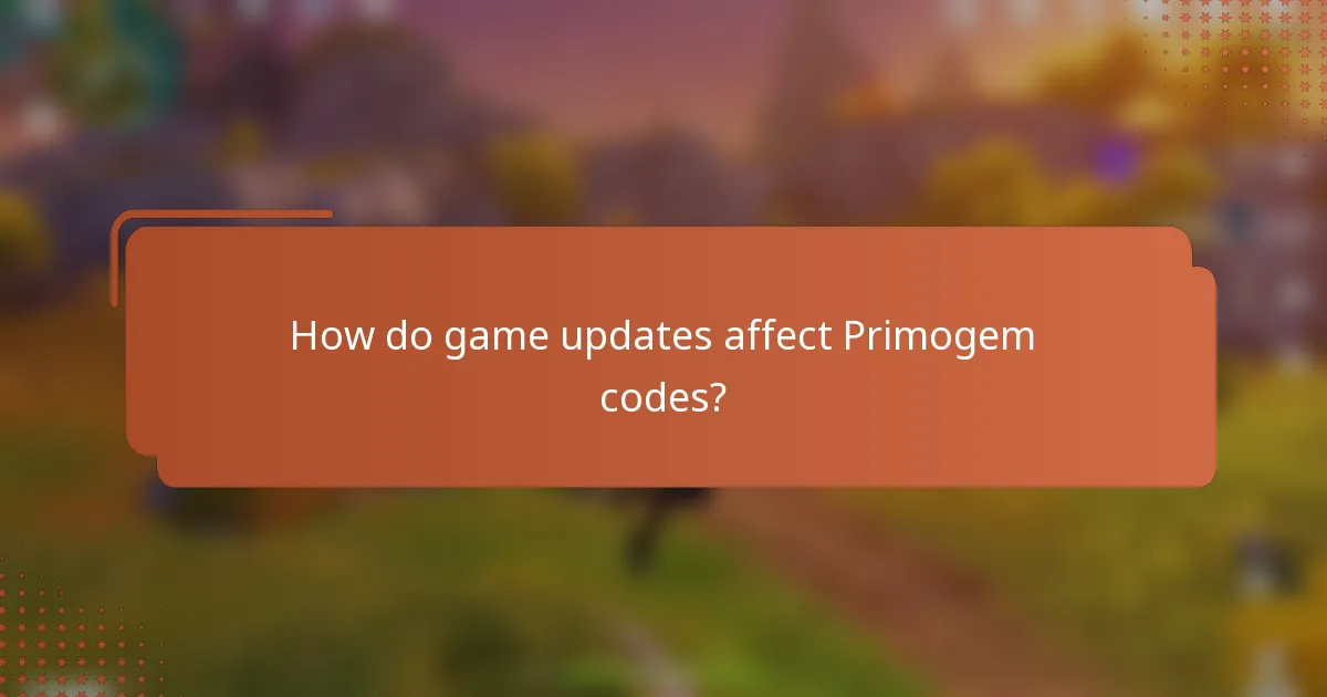 How do game updates affect Primogem codes?