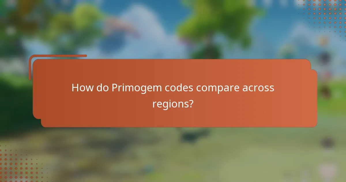 How do Primogem codes compare across regions?