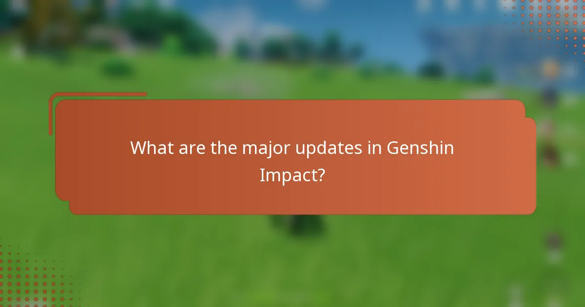 What are the major updates in Genshin Impact?