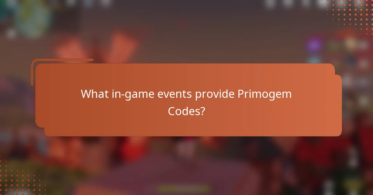 What in-game events provide Primogem Codes?