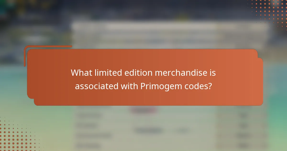 What limited edition merchandise is associated with Primogem codes?