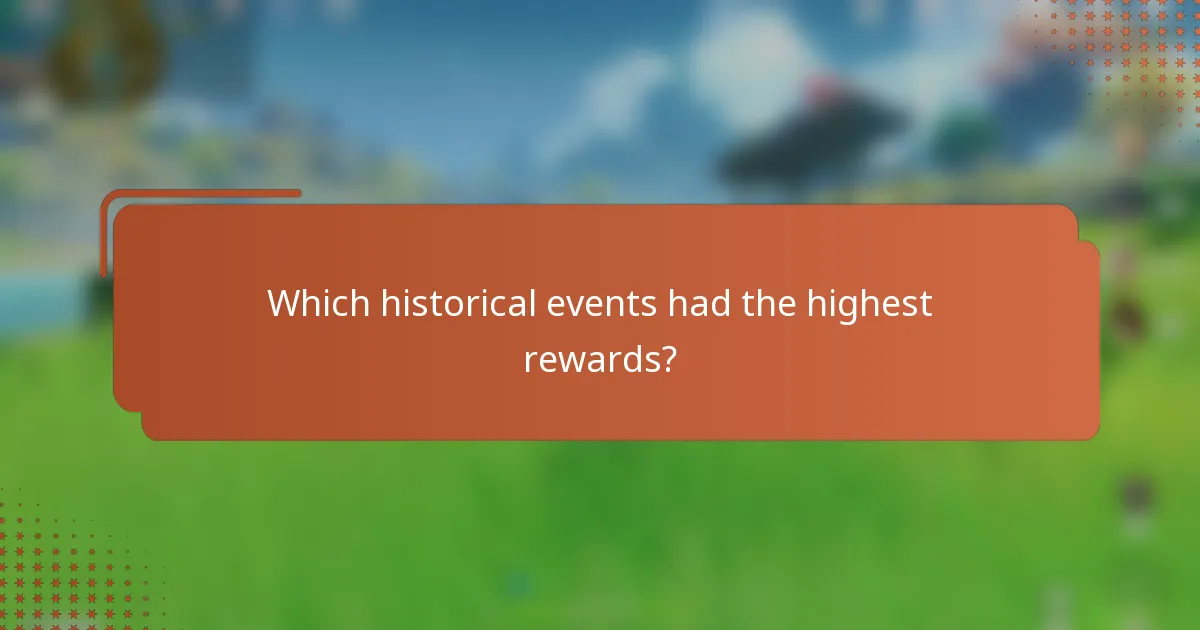 Which historical events had the highest rewards?